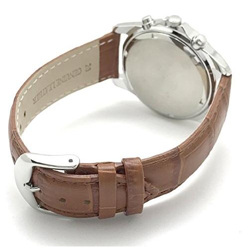 Seiko Chronograph Men's Watch with Genuine Leather Strap Set, White and Light Brown, SND363P1-LBR [Parallel Import]