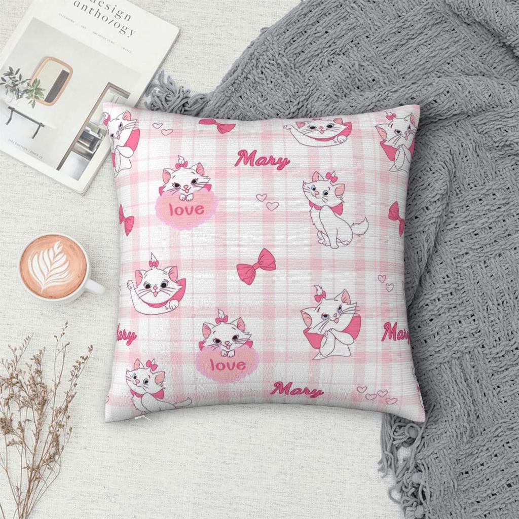 Love Marie Cat Throw Pillow Cover Polyester Decorative Pillow Vintage Pillowcase