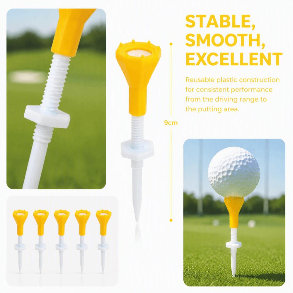 5pcs Plastic Adjustable Golf Tee Adjustable Height Golf Ball Support Indoor Outdoor
