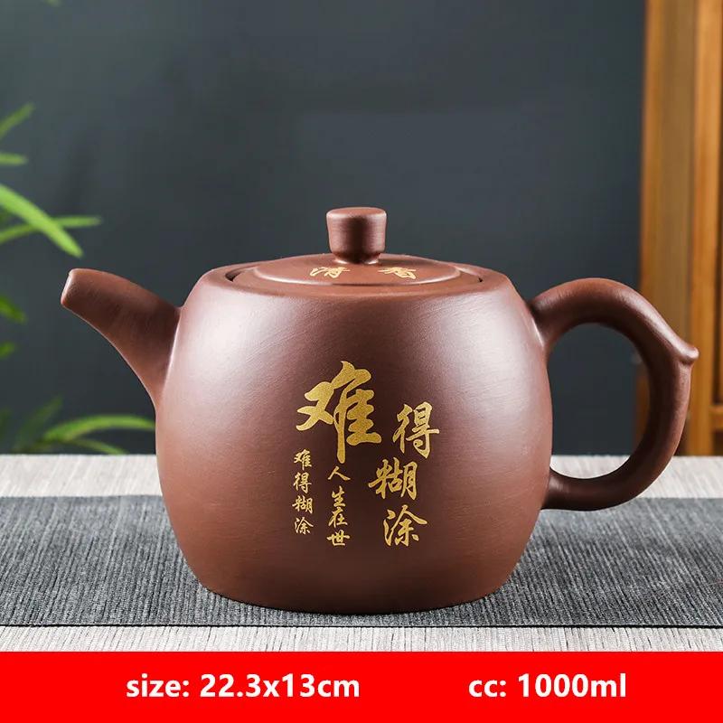 Yixing Purple Clay Tea Pot Chinese Large Capacity Teapot Tradition Beauty Tea Infuser Retro Tea Set Household Drinkware 1000ml