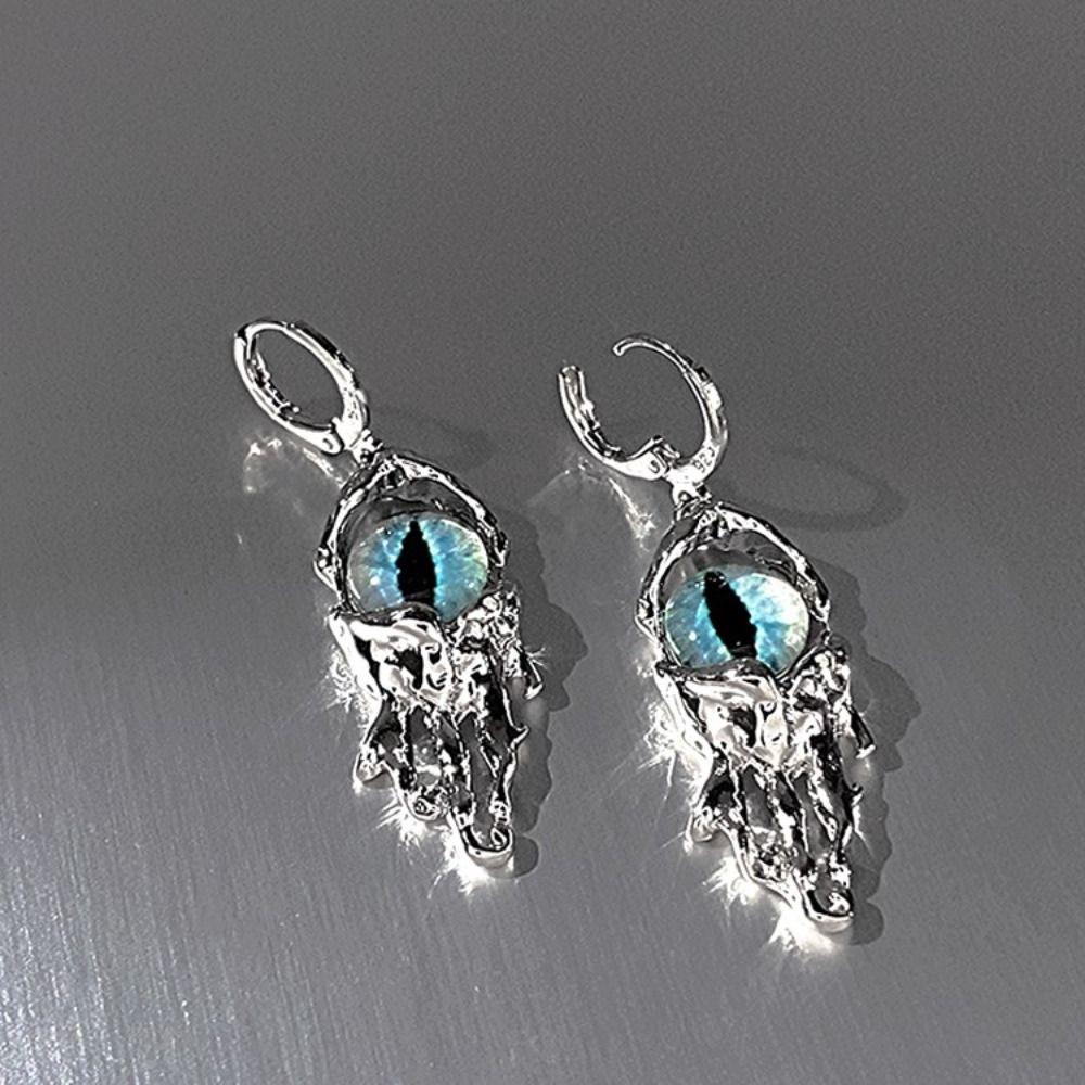 Fashion Braided Demon Eye Ear Studs Aesthetic Lucky Evil Eye Earrings Cat Eyes Earrings Studs Gift