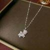 Women's Luxury Bear Pendant Necklace - Japanese Korean Diamond Style, Versatile Fashion Gift