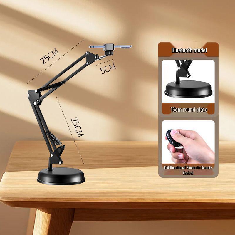 Mobile Phone Holder with Fill Light for Live Streaming and Overhead Shots - Perfect for Food, Jewelry, and Video Recording