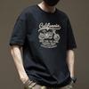 Retro Short Sleeved T-shirt for Men's Summer Fashion Brand Pure Cotton T-shirt with Fashionable Pattern
