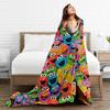 Warm Soft Blanket Travel Office Cookie Monster Elmo Throw Blanket  Flannel Bedspread For Outdoor Funny Sofa Bed Cover