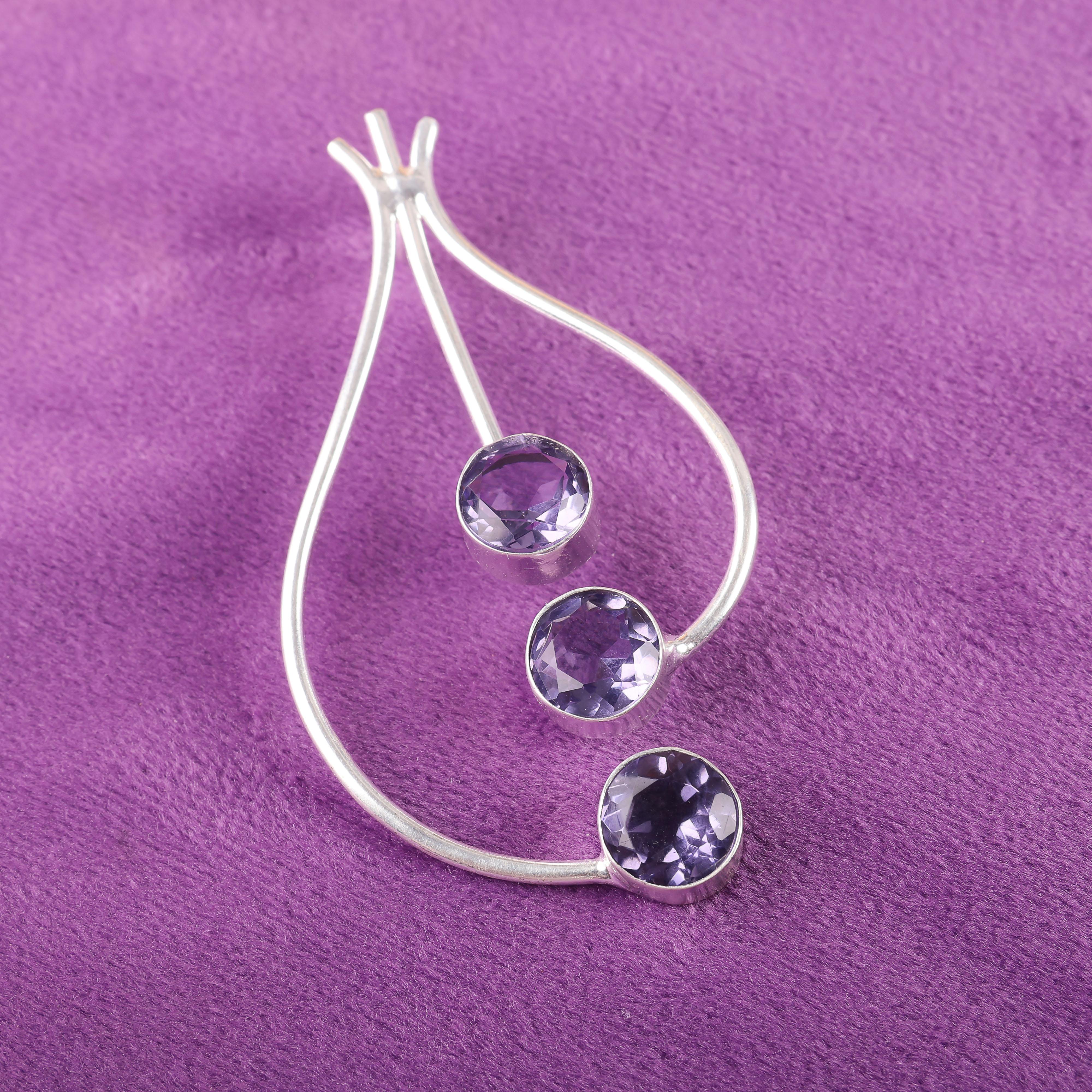 

Подвеска с иолитом, Подвеска из драгоценного камня ручной работы, Подвеска из стерлингового серебра 925 пробы, Антикварное украшение, Для подарка на помолвку 2.2 Inches фиолетовый