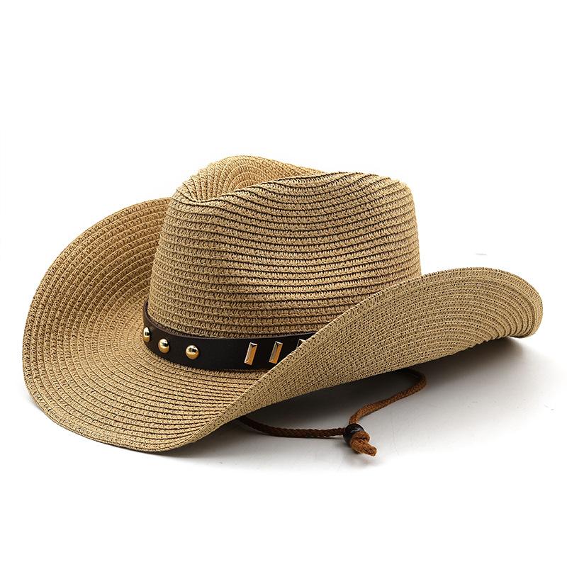 Spring and Summer Western Women's Seaside Sun Protection Hat Beach Hat New Men's and Women's Outdoor Simple Denim Straw Hat Sun Hat
