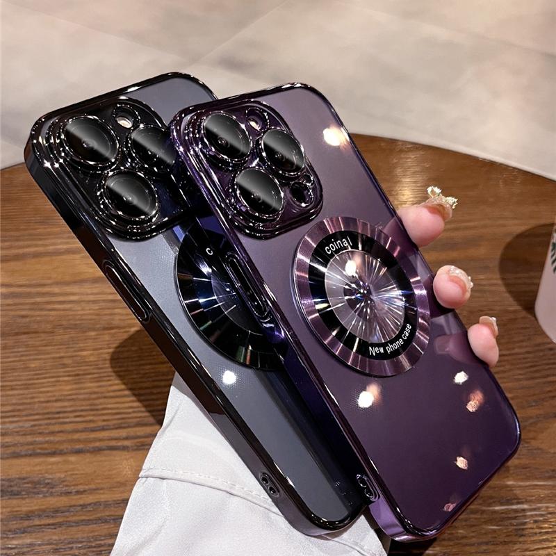 Luxury Electroplated Magsafe Wireless Charging Case For iPhone 16 Pro Max 15 14 13 12 11 Plus PC hard Magentic Fashion Cover