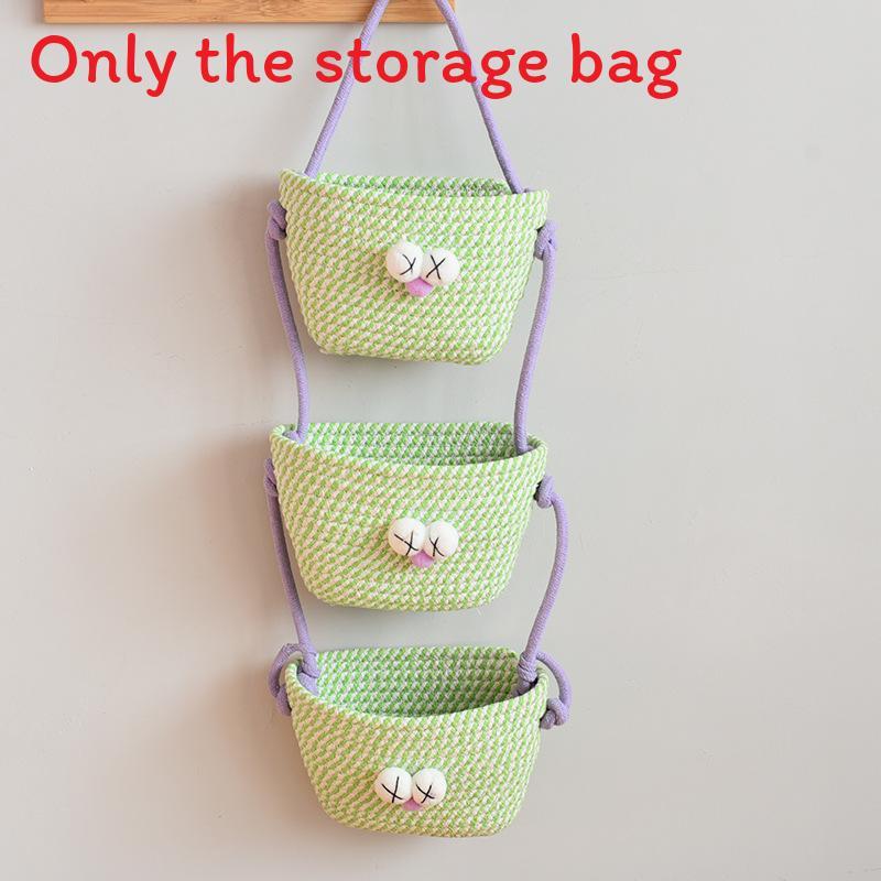 Multipurpose Foldable Cotton Hanging Basket For Bedroom Organizing