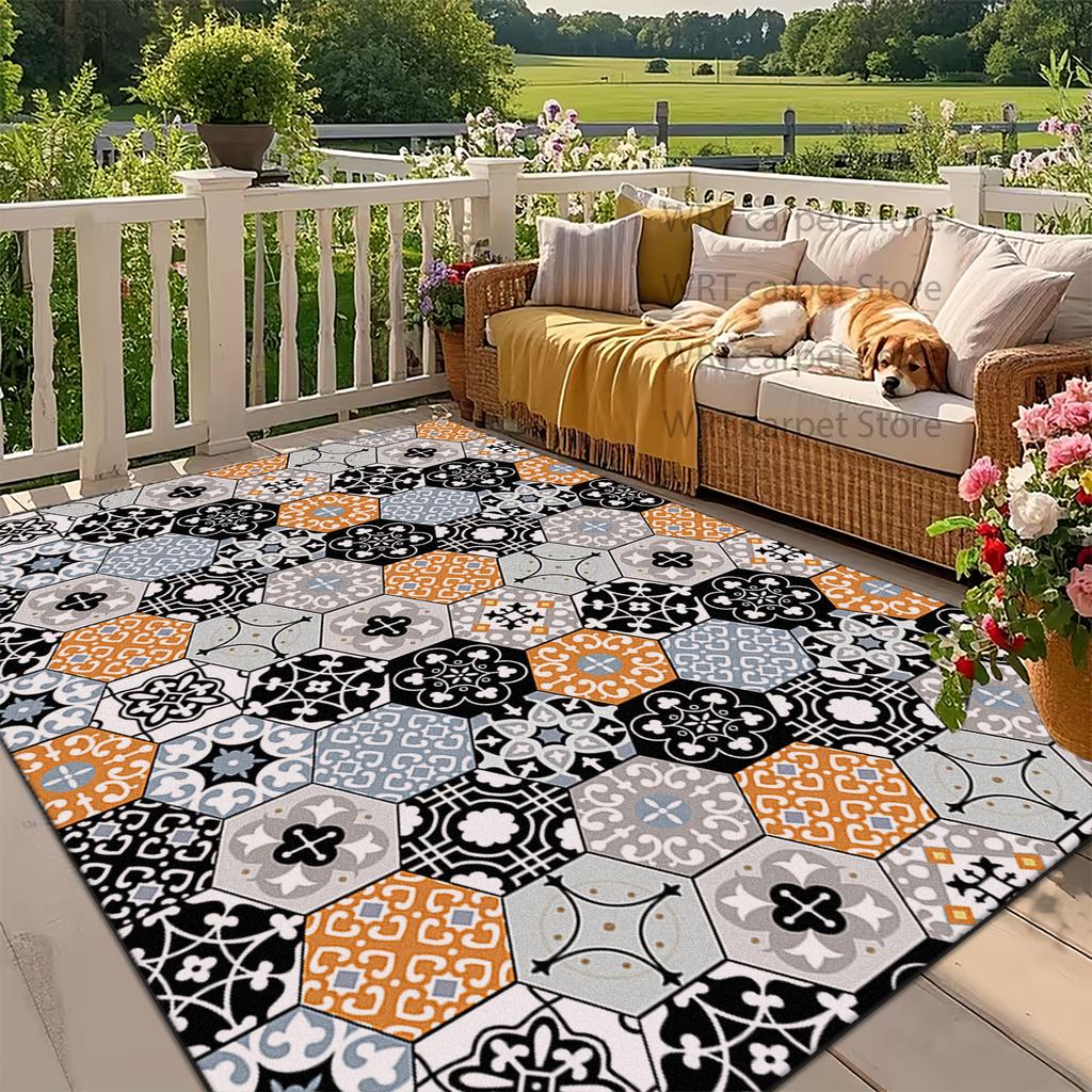 Bohemia Living Room Rugs Decoration coffee tables Ethnic Anti Slip Floor Mats Large Size Short velvet Persian Carpet Washable