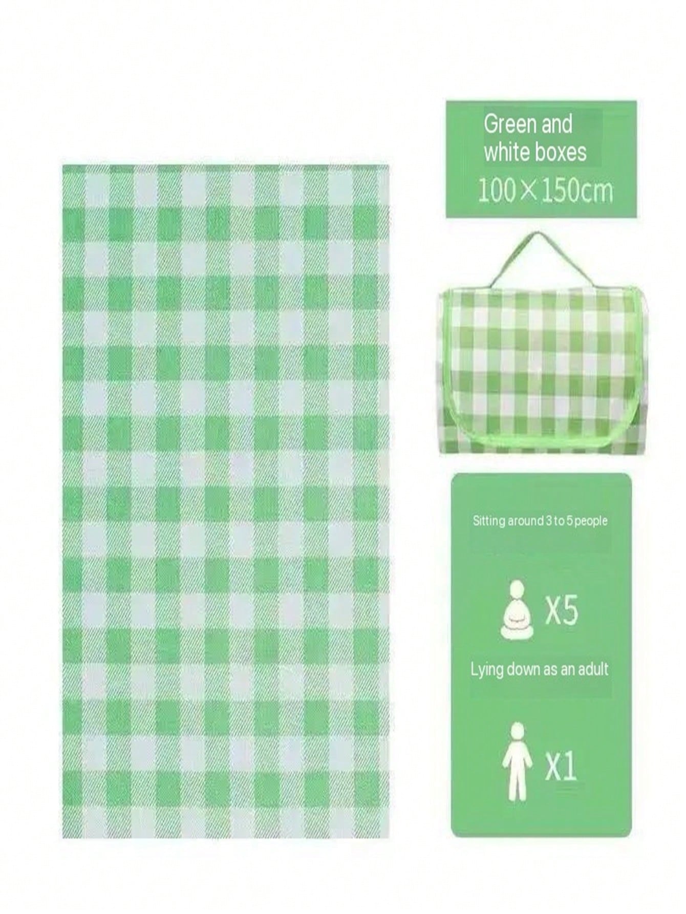 

1 шт./Коврик для пикника на открытом воздухе, одеяло в стиле кемпинга, очень большое пляжное одеяло, портативное дорожное одеяло, подходит для семейных игр в помещении и на открытом воздухе, fo зелёный