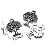 20Pcs/Lot Alloy Plant Pendant Tree Charms for DIY Bracelet Necklace Earrings Pendant Jewelry Making Accessories