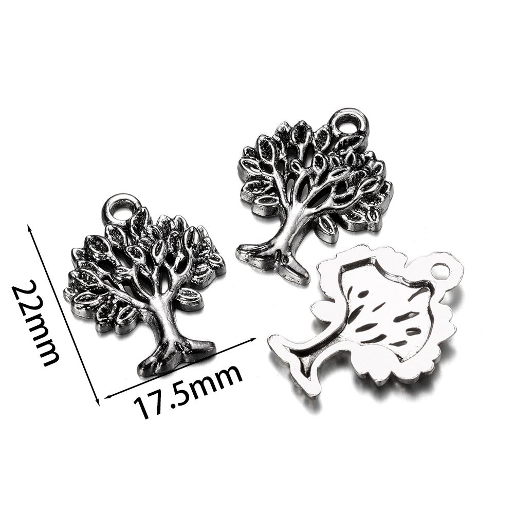 20Pcs/Lot Alloy Plant Pendant Tree Charms for DIY Bracelet Necklace Earrings Pendant Jewelry Making Accessories