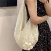 2026 Fashi Women Weave Flower Shoulder Bag Portable Women's Bag For Shopping Korean Persality Female Tote Bag
