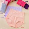 New women's large-size high-waisted waist jacquard cotton briefs for women, fashionable, simple and comfortable breathable underwear for women