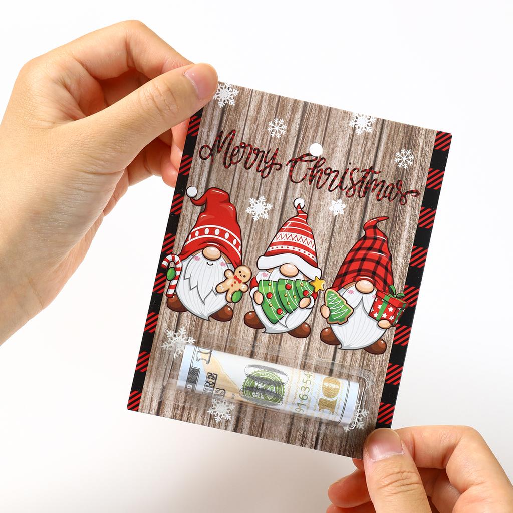 Christmas Santa Claus Money Card Merry Christmas Decor for Home 2025 Navidad Xmas Ornament Snowflake Banknote Card New Year 2026