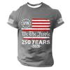 Men's Short Sleeve Casual Crew Neck T-Shirt with Historic Print We the 250 Years 1776 2026 Patriotic Design
