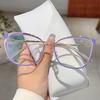 Oversized Cat Eye Glasses Women  New Vintage Design Decorative Eyewear Trendy Fashion Blue Light Blocking Eyeglasses