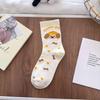 Women's Cute Puppy Mid-Calf Socks - Spring/Summer Academy Style with Japanese Cartoon Star Design - Korean Student Cotton Socks