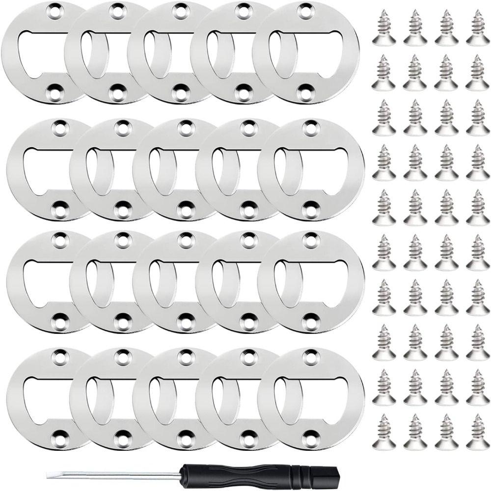 22 pcs Iron Bottle Opener Insert Silvery Beer Bottle Opener New Circular Beer Bottle Opener  Beer