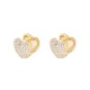 ED65146 Korean Version 2022 New Simple Geometric Heart Zircon Ear Buckles Gold Plated Jewelry Women