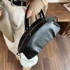 Autumn Winter Ladies' Handbag Large Capacity Bowling Bag Casual Shoulder Bag Vintage Style Brown Leather Handbag KTY