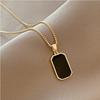 Women's Geometric Double-sided Square Necklace, Ins Minimalist Style, Simple Temperament Square Pendant Clavicle Chain