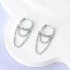 925 Sterling Silver Hoops Earrings With Zircon Sparkling Snake Bone Geometric Flower Earrings For Women Engagement Wed Jewelry