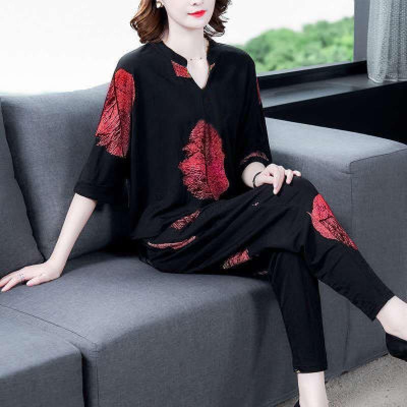 2025 Korean Style Women's Large Size Casual Summer Two-Piece Suit