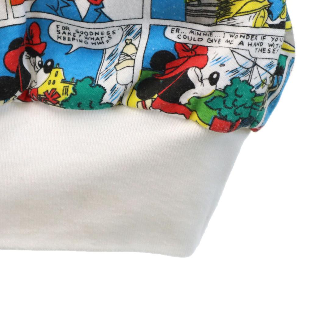 80s 90s Old Mickey Mouse Long Sleeve Reversible Trainer Cotton Filling Women Used