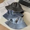 Versatile Denim Fishing Cap Korean Sun Protection Hat Cute Denim Bucket Cap  Spring Summer
