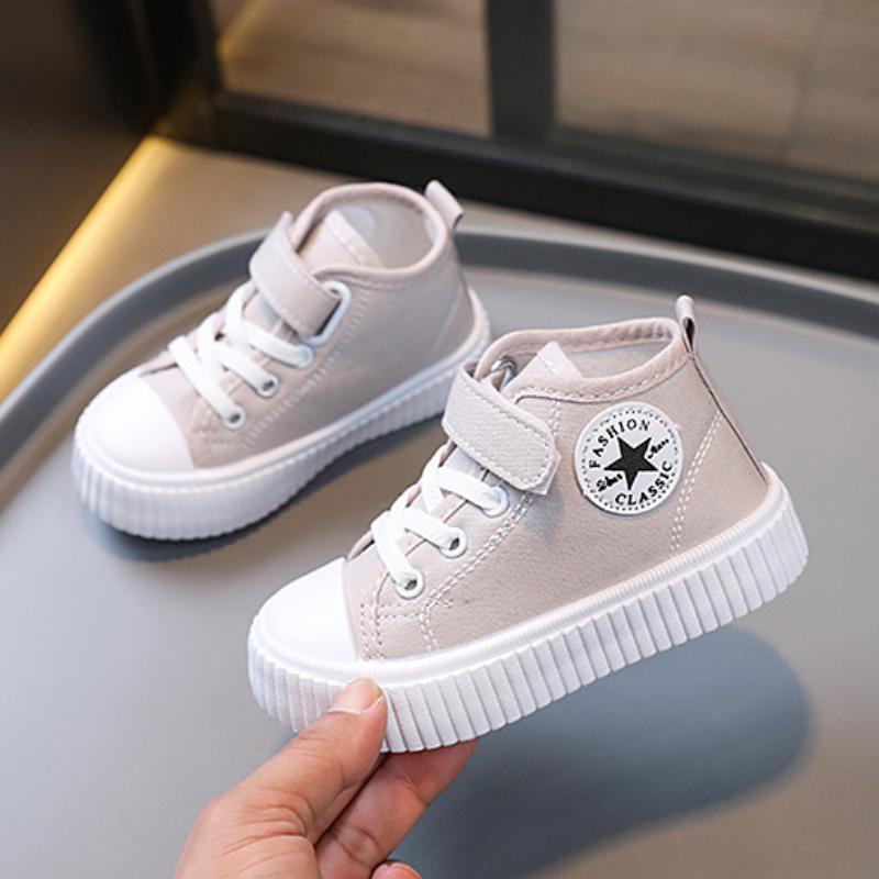 Neue Kinder-High-Top-Canvas-Schuhe für Jungen und Mädchen für Frühling und Herbst, modische, lässige Schuhe mit weicher Sohle