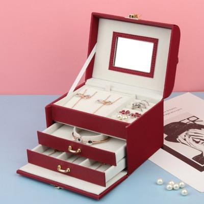 Wedding Jewelry Organizer Box Necklace Display Boxes Multilayer Earrings Storage Case Valentines Gifts Rings Exhibition Cases
