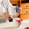 Elegant Ceramic Coffee Mug Non-slip Bottom Milk Drinking Cup Portable Bowknot Tea Cup Juice