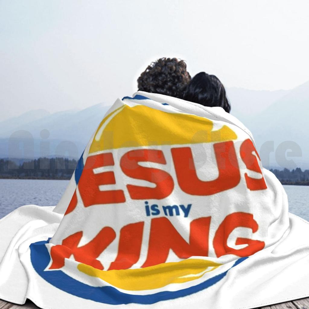 Jesus Is The King Blanket For Sofa Bed Travel Christian Jesus Cross Lord God Christianity Christ Good Father