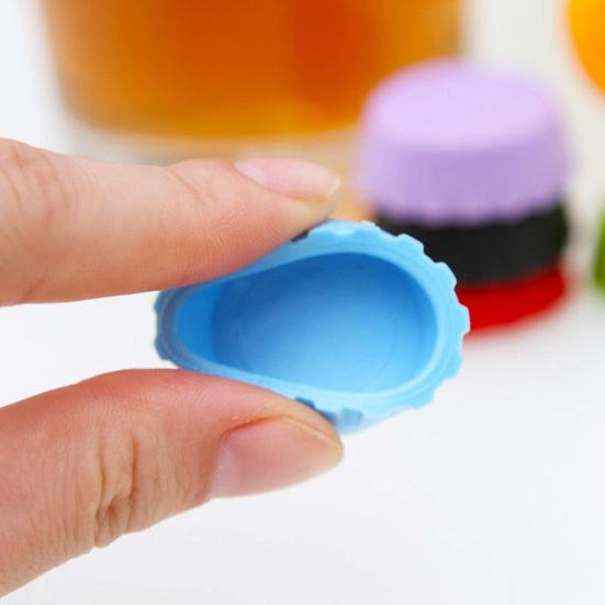 6Pcs Silicone Beer Bottle Caps Set Sealed Beer Bottle Topper for Beverage Preservation Vinegar Soy Sauce Bottle