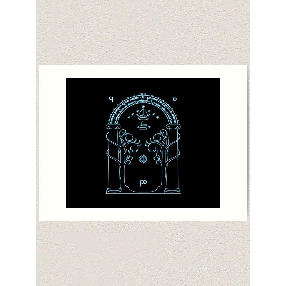 Tapestry of the Gate to Moria, light blue 75x100