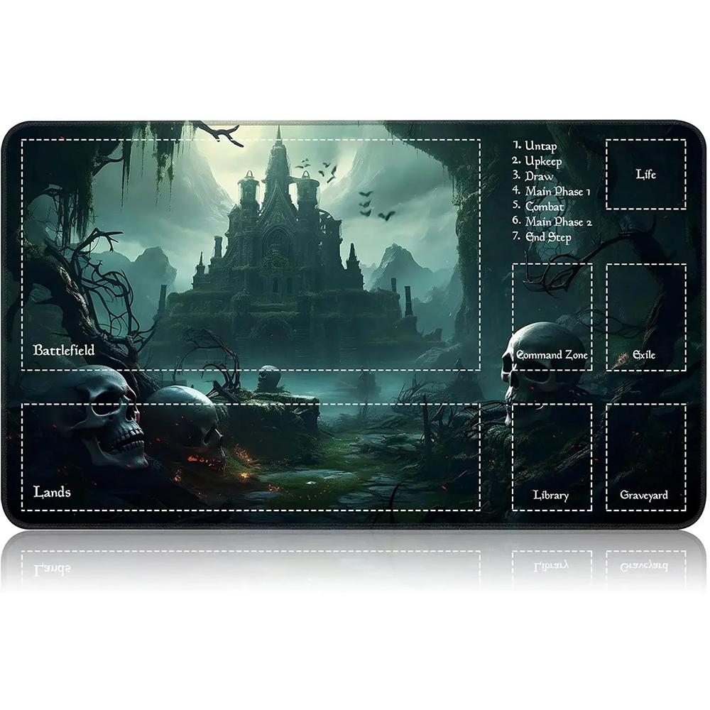 1pcs The Great Wave Off Kanagawa Zoned Mtg Playmat Large Locking Edge Nonslip Rubber Desk Mat For Tcg Commander Game