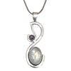 Silver Necklace Moonstone  Gifted Rainbow Jewelry Pendant Gemstone 18"
