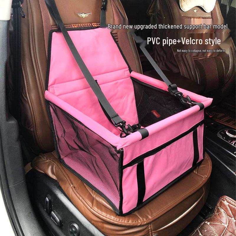 

Pet Car Front Seat Cover: Semi-Enclosed, Anti-Dirt Cushion for Passenger Seat, Dog Ride Protector Pink