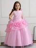 Middle and Large Children's Dress Long Large Flower Department Asymmetric Princess Dress Host Piano Performance Dress 932 Girl's Favourite Dress