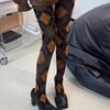 Collant Calze Lingerie a Quadri Retrò Stile Giapponese Jk Collant Leggings Morbidi Sexy Autocalzanti Coscia Donna
