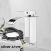 Waterfall Stainless Steel Wash Basin Faucet With Hot and Cold Water Pipe Toilet Wash Basin Bathroom Kitchen Home
