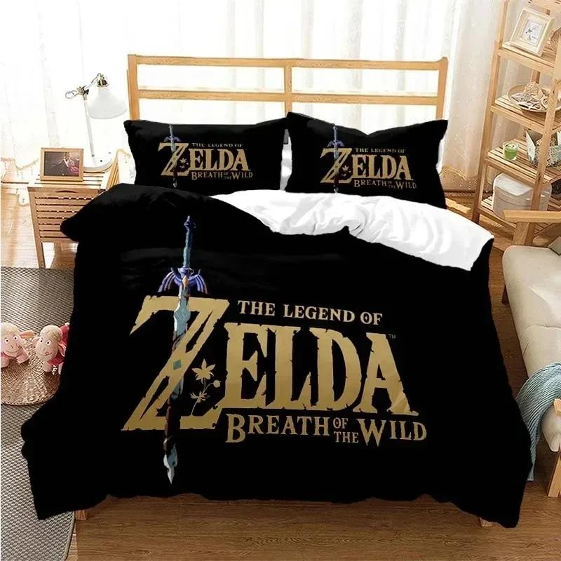 Cartoon Zeldas Series Bedding Set Duvet Cover Bed Set Quilt Cover Pillowcase Comforter King Queen Boys Adult Bedding Set