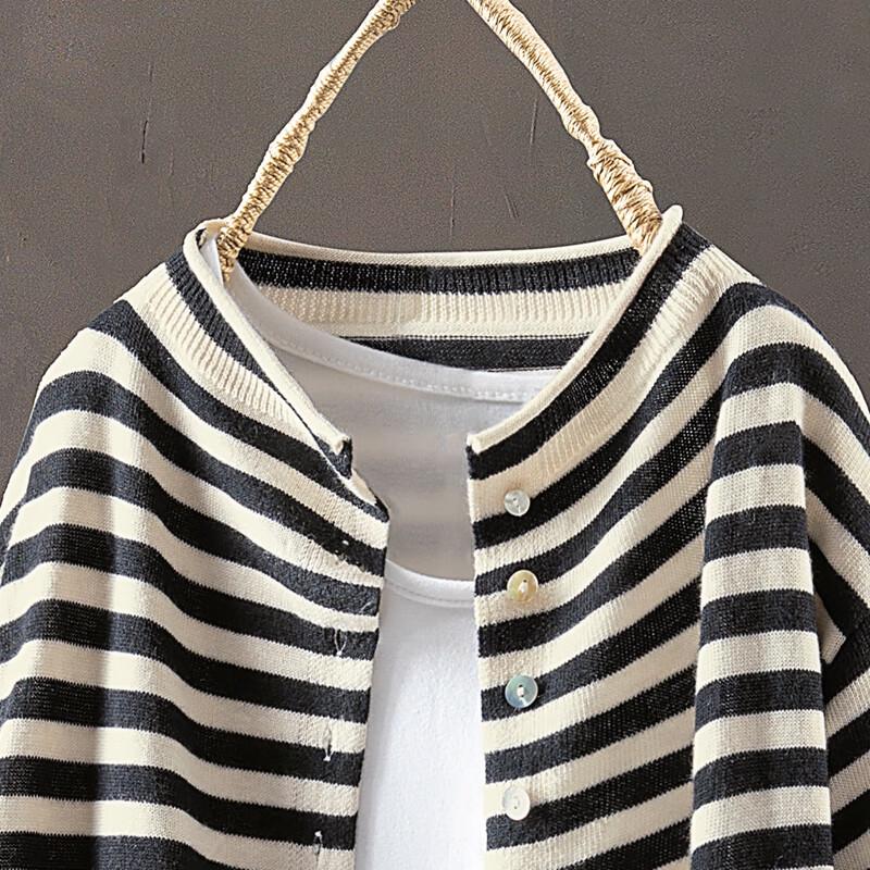 SIBISHER Women's Striped Color Block Knit Top