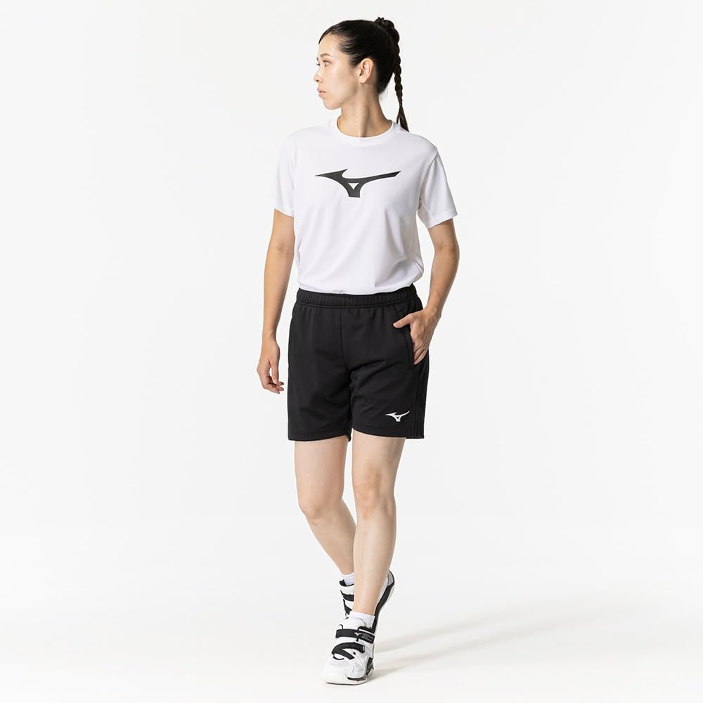 Mizuno Volleyball Wear Knit Inseam 16cm XL Shorts, Material, (Size L), V2MBB212, Women's, Black,