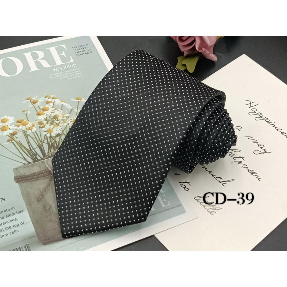 Men's Business Tie 8cm Professional Dress Interview Striped Tie Stylish Business-style Ties Navy Black Multi-colorTraditional Hand-knotted Design