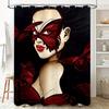 Red Butterfly Pattern Bath Shower Curtain Elegant Women'S Decoration For Bathroom Decorations Set Home Improvement Accessories (