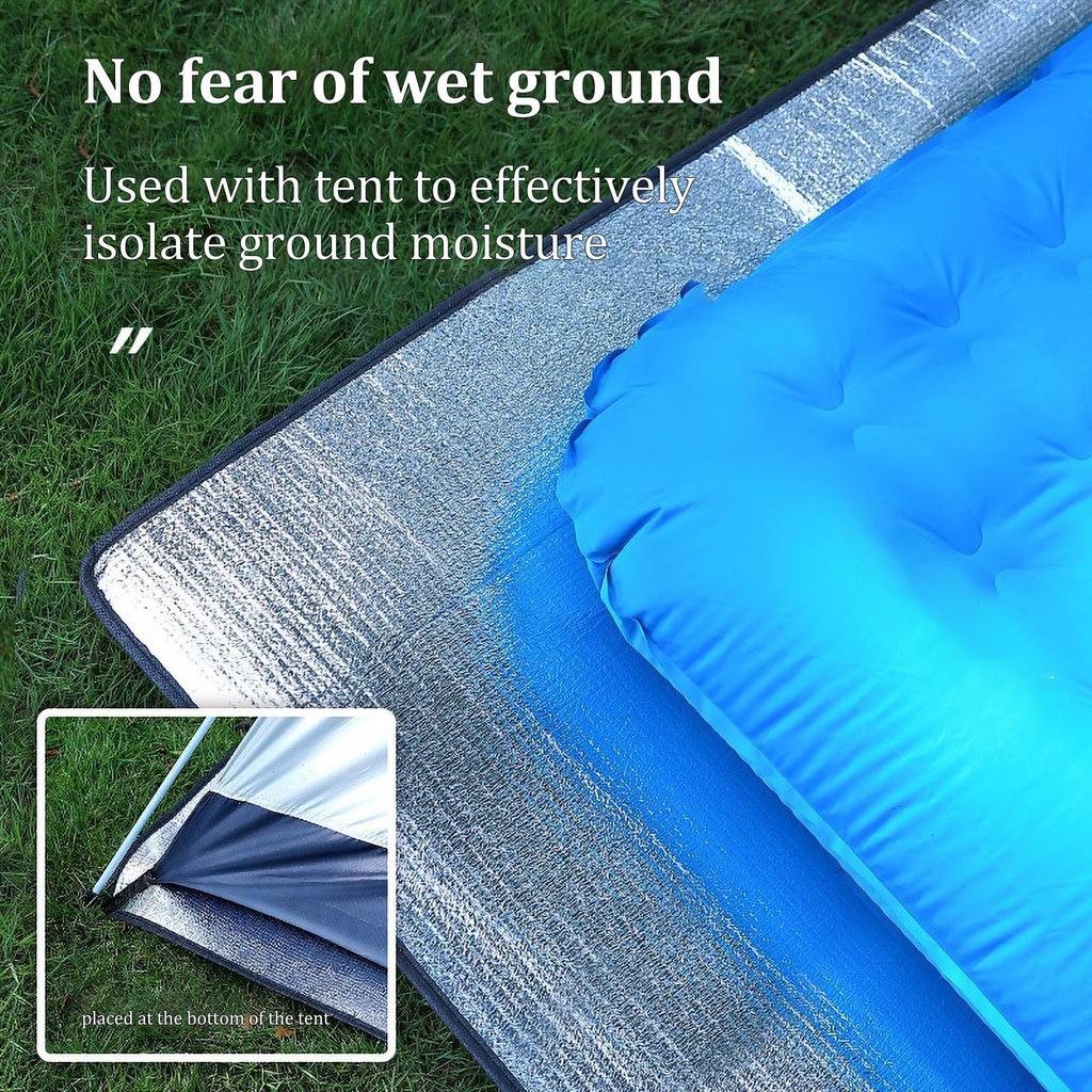 Floor Mat For Tent 195x180cm Waterproof Picnic Pad Aluminum Foil Mat Outdoor Thermal Foil Blanket For Survival Hiking Picnics