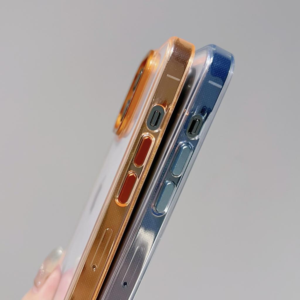 Applicable To Apple 15/14Promax High-transparency Flat Acrylic Metal Lens Frame Apple 15Pro Mobile Phone Case